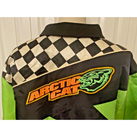 VTG 90s Arctic Cat Wear Jacket Snowmobile Racing Coat Mens XL USA Made Neons - Picture 6 of 16